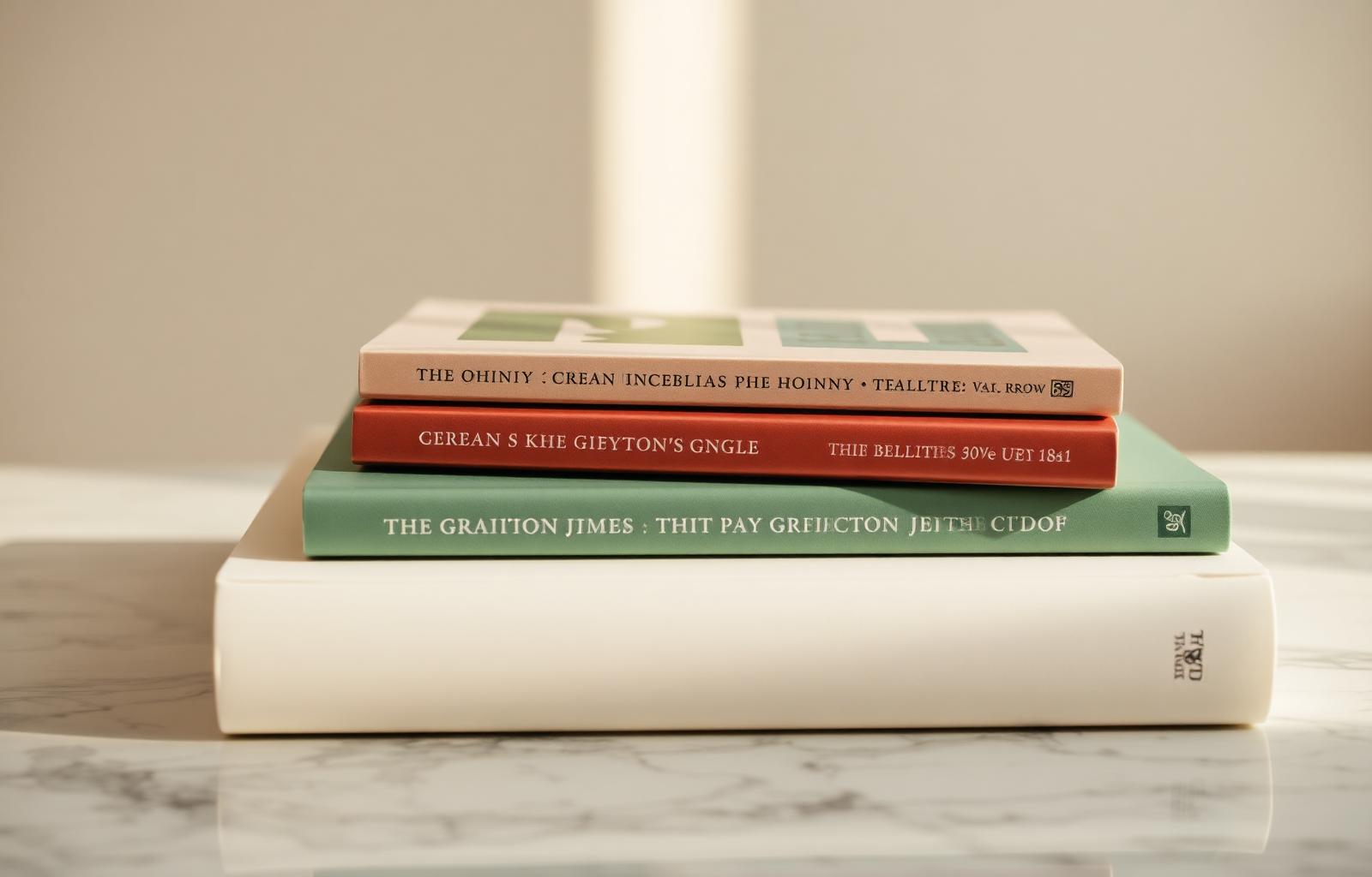 A stack of beautifully designed novels